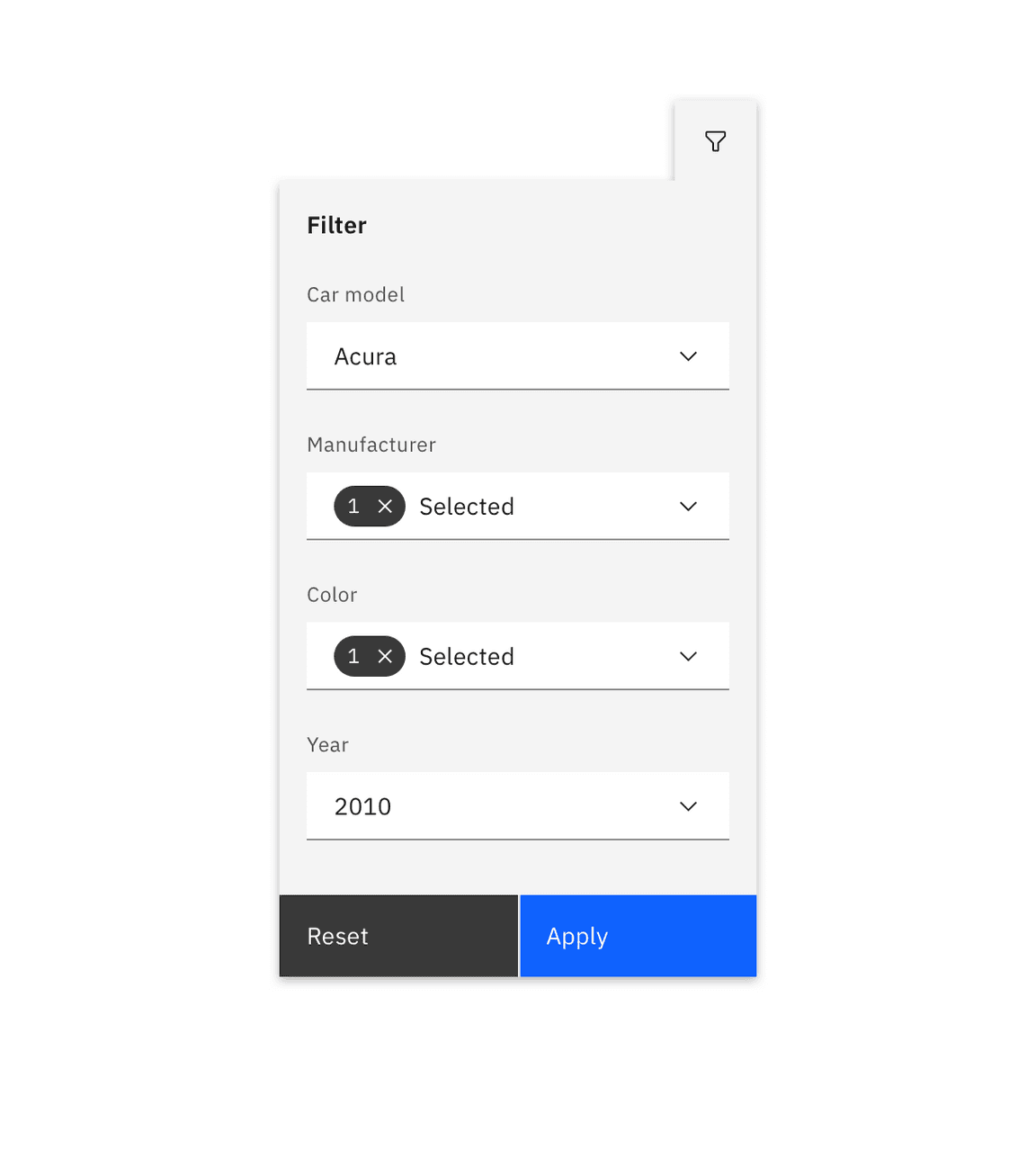 Example of a settings menu structure.